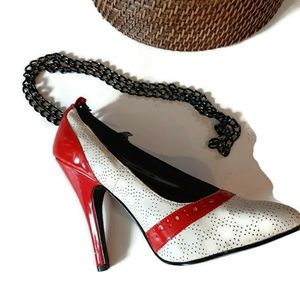 VTG 80s hi heel handbag chain strap purse